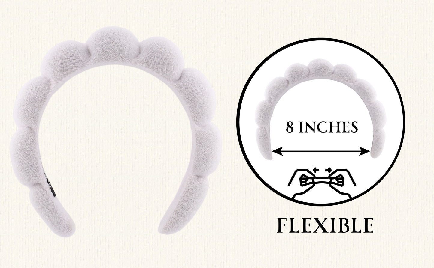 2 Orchids Skincare Headband – Soft Terry Cloth Hairband for Face Wash, Spa & Makeup Use