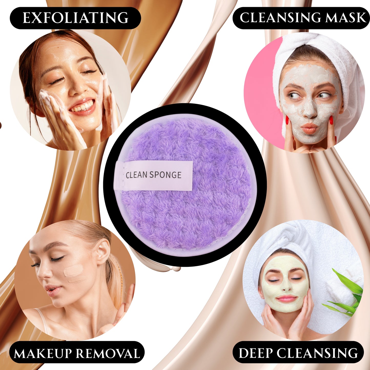 Makeup Sponge Set – Beauty Blender Pack with Powder Puff, Mini Makeup Sponges, Triangle Puffs, Soft Make Up Blender for Liquid, Powder & Foundation