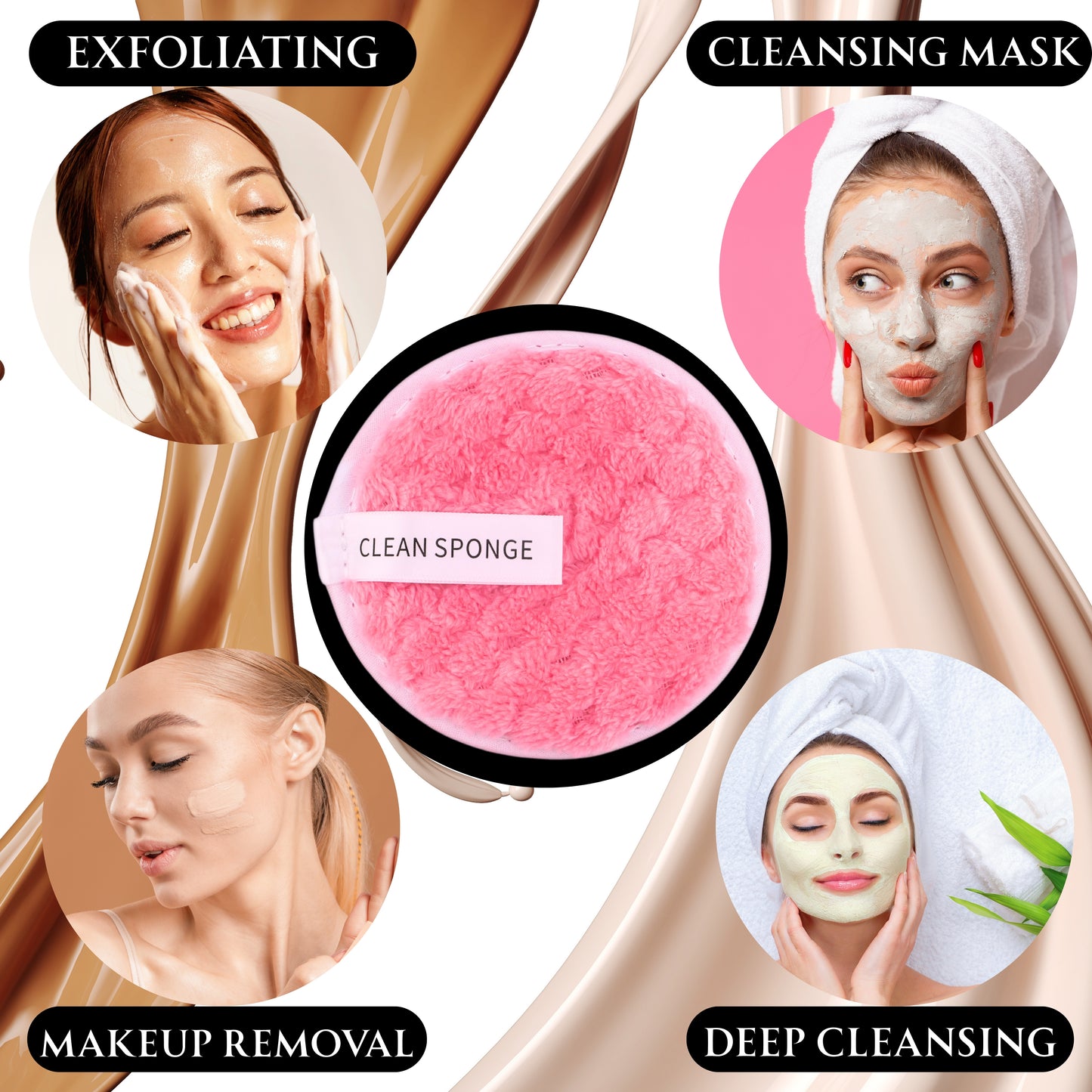Makeup Sponge Set – Beauty Blender Pack with Powder Puff, Mini Makeup Sponges, Triangle Puffs, Soft Make Up Blender for Liquid, Powder & Foundation