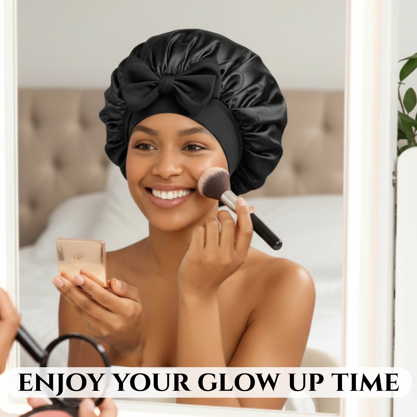 Large Satin Tie Bonnets