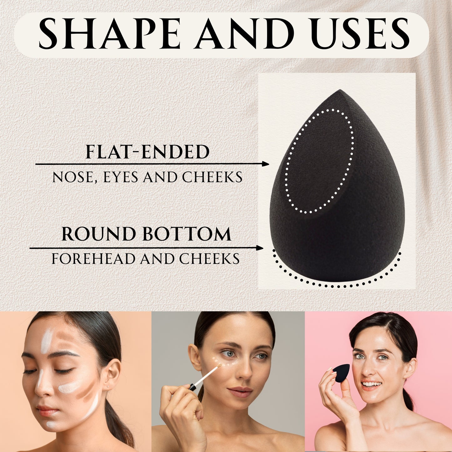 2 Orchids Makeup Sponge Set – Mini & Full-Size Blenders for Multi-Use Face Makeup & Smooth Blending - Beauty Blender Set